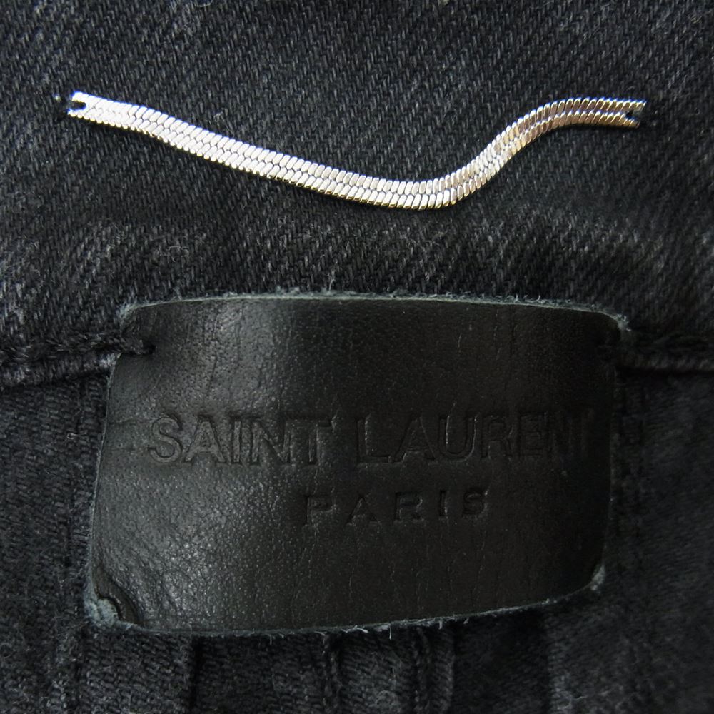 SAINT LAURENT サンローラン 国内正規品 456693 Y869L ニークラッシュ スタッズ スキニー デニムパンツ ブラック系 30【中古】