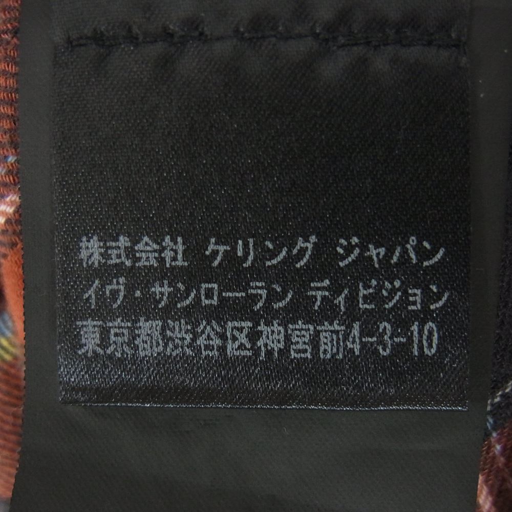 SAINT LAURENT サンローラン 国内正規品 エディ期 16SS 411911 Y699L チェック オープンカラー 半袖シャツ マルチカラー系 XS【中古】