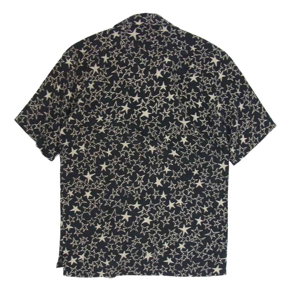 LOUIS VUITTON シルク ロゴプリント オープンカラー 半袖シャツ