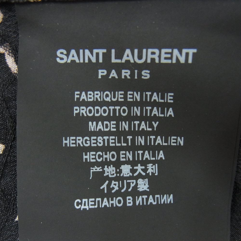 SAINT LAURENT サンローラン 19SS 531956 Y331V シルク100％ スター柄 オープンカラー 半袖シャツ ブラック系 36【中古】