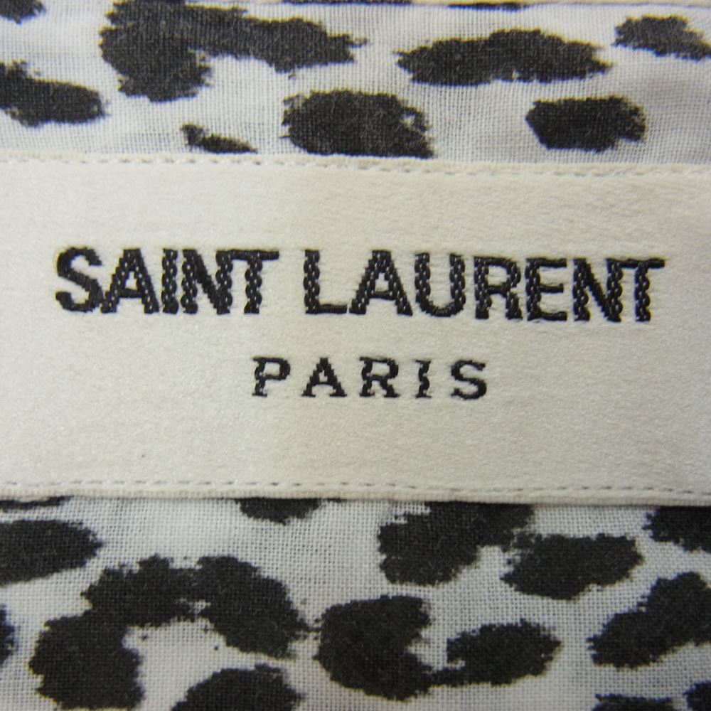 SAINT LAURENT サンローラン 国内正規品 エディ期 13SS 323929 Y736b ベイビーキャット レオパード柄 長袖シャツ ブラック系 38【中古】