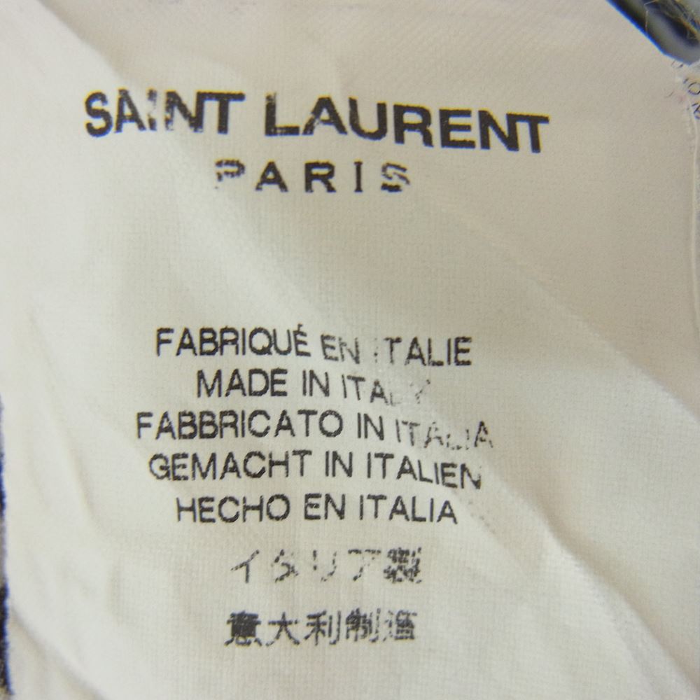 SAINT LAURENT サンローラン 国内正規品 エディ期 13SS 323929 Y736b ベイビーキャット レオパード柄 長袖シャツ ブラック系 38【中古】