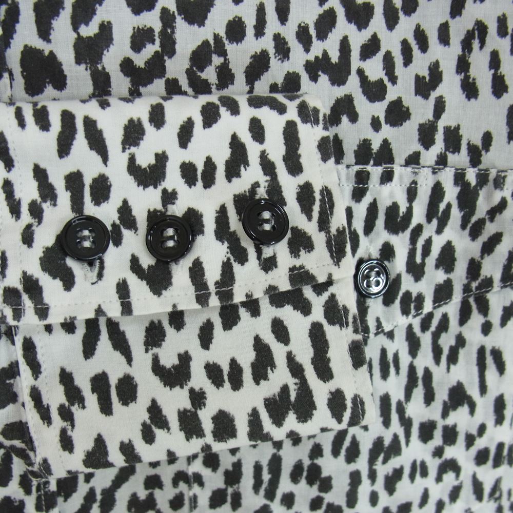 SAINT LAURENT サンローラン 国内正規品 エディ期 13SS 323929 Y736b ベイビーキャット レオパード柄 長袖シャツ ブラック系 38【中古】