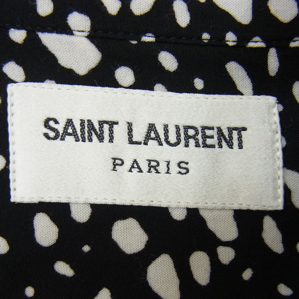 SAINT LAURENT サンローラン 20SS 601070 Y1A78 スペックルド レオパード レーヨン 半袖シャツ ブラック系 36【中古】