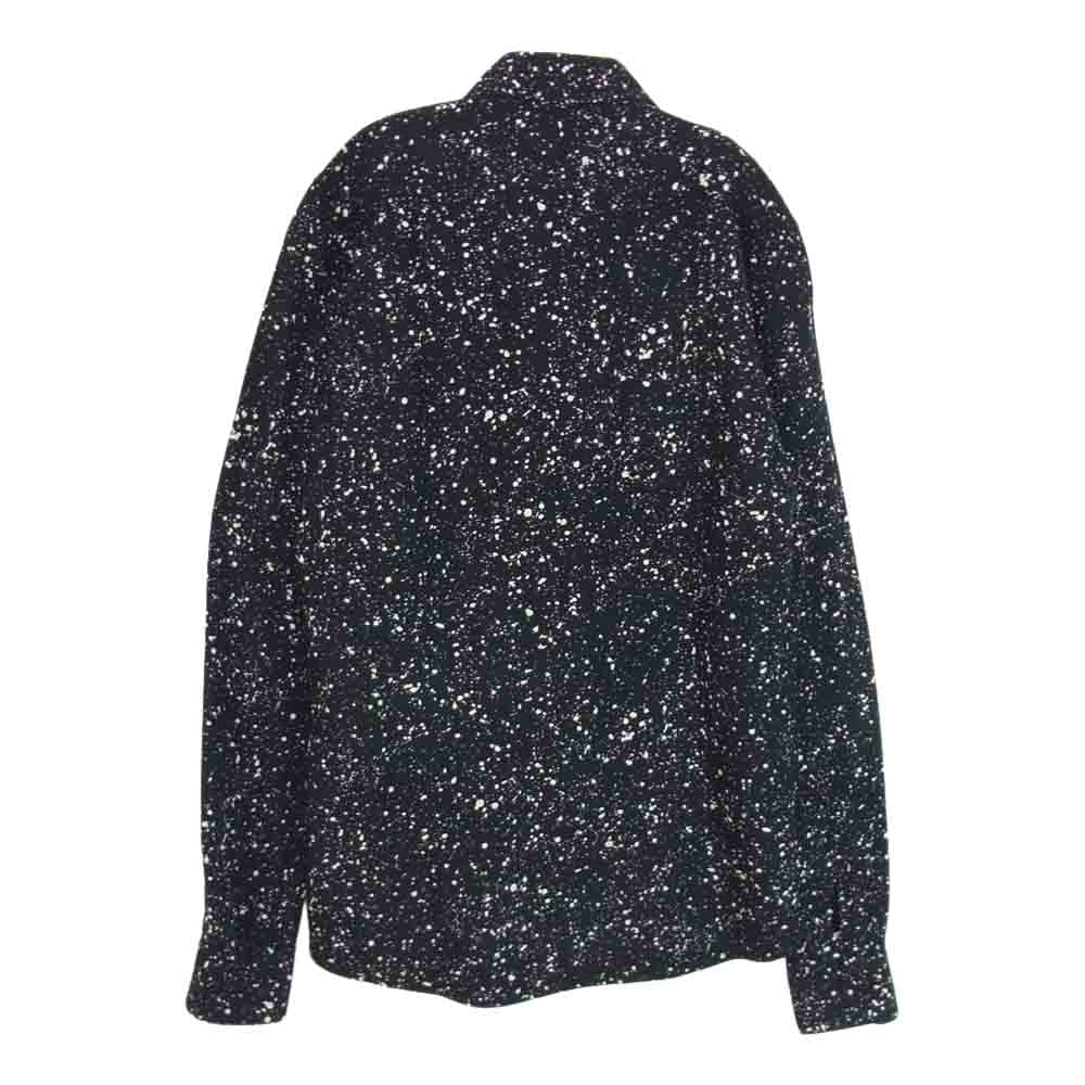 SAINT LAURENT サンローラン 国内正規品 エディ期 15AW 376954 Y891J スプラッターレーヨン総柄シャツ ブラック系 37【中古】