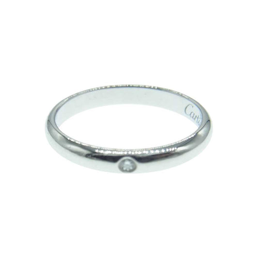 CARTIER カルティエ プラチナ PT950 1895 WEDDING BAND ウェディング バンド 石付 リング シルバー系 7号【中古】
