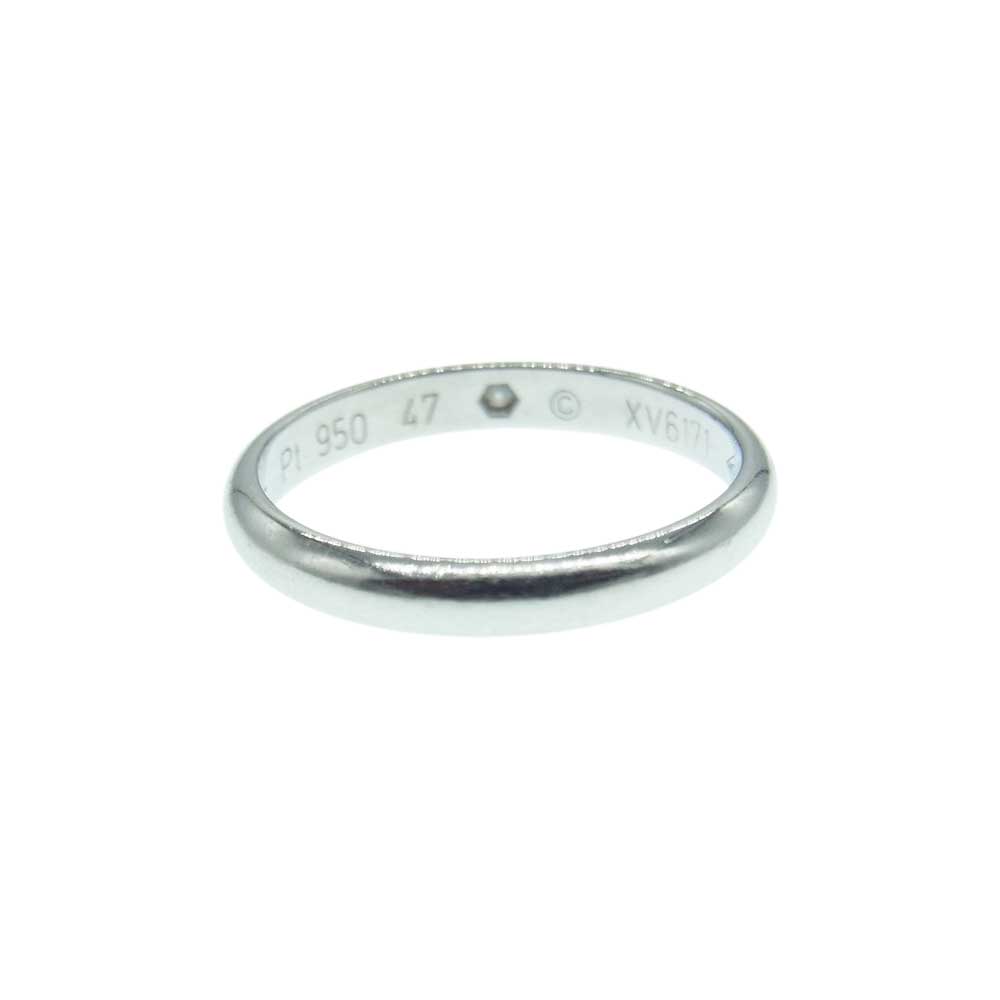CARTIER カルティエ プラチナ PT950 1895 WEDDING BAND ウェディング バンド 石付 リング シルバー系 7号【中古】