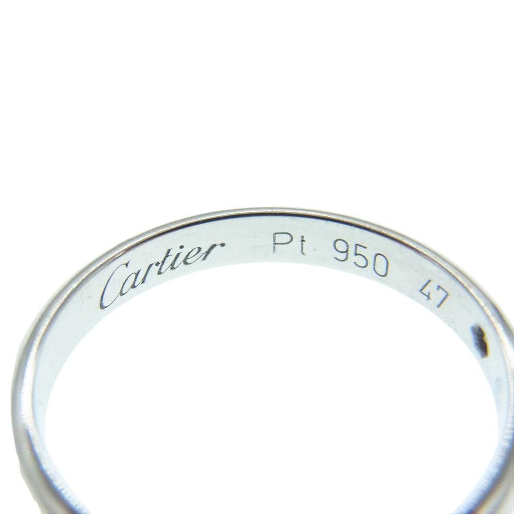 CARTIER カルティエ プラチナ PT950 1895 WEDDING BAND ウェディング バンド 石付 リング シルバー系 7号【中古】