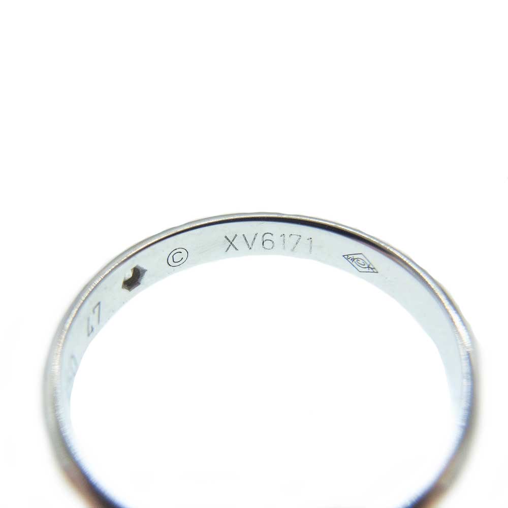 CARTIER カルティエ プラチナ PT950 1895 WEDDING BAND ウェディング バンド 石付 リング シルバー系 7号【中古】
