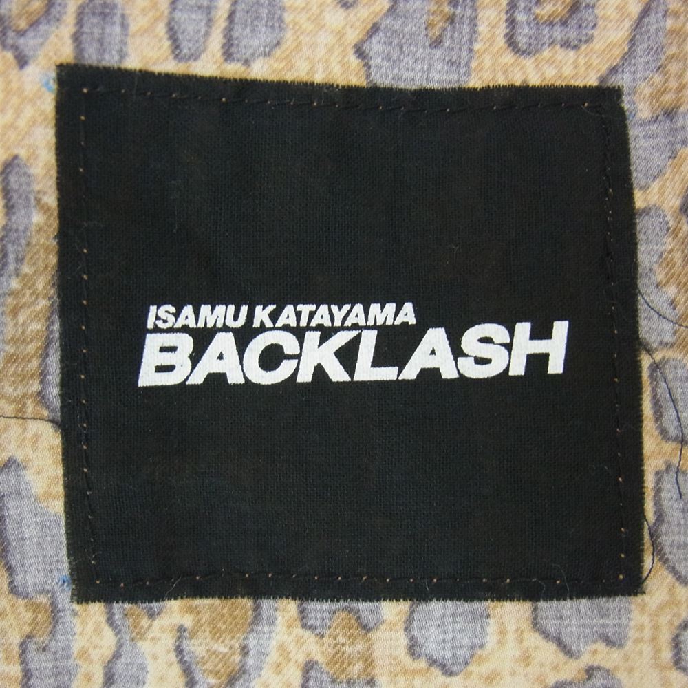 ISAMUKATAYAMA BACKLASH イサムカタヤマバックラッシュ 2501-01 コットン レーヨン レオパード 半袖 シャツ ブラウン系 XL【極上美品】【中古】
