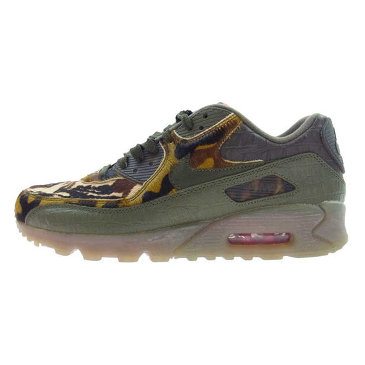 NIKE ナイキ CU0675-300 AIR MAX 90 CROC CAMO カモ 総柄 ハラコ クロコ型押し スニーカー マルチカラー系 カーキ系 28.5cm【中古】