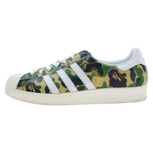 adidas アディダス GZ8981 ×  BAPE SUPERSTAR 80S BAPE ABC べイプ スーパースター カモ ローカット スニーカー マルチカラー系 グリーン系 28.5cm【中古】