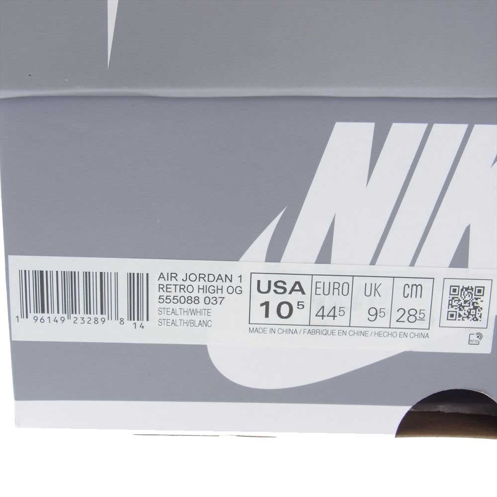 NIKE ナイキ 555088-037 Air Jordan 1 High OG Stealth エア ジョーダン 1 レトロ ハイ オリジナル ステルス スニーカー グレー系 ホワイト系 28.5cm【中古】