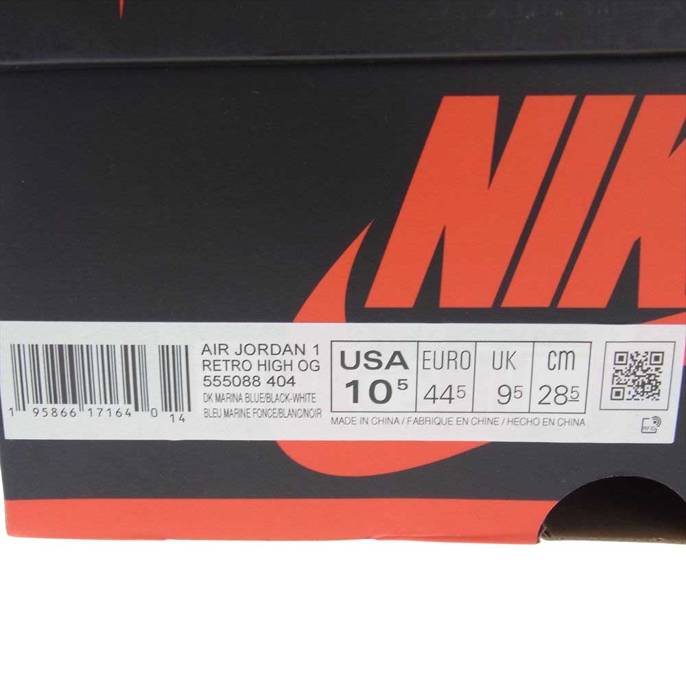 NIKE ナイキ 555088-404 Air Jordan 1 Retro High OG Dark Marina Blue エア ジョーダン 1 レトロ ハイ オリジナル ダークマリーナブルー スニーカー ネイビー系 ブラック系 28.5cm【中古】