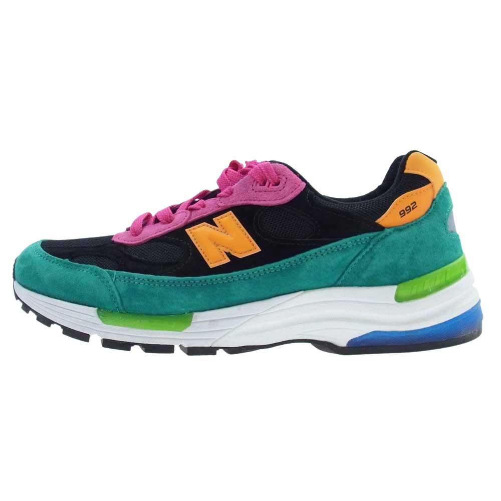 NEW BALANCE ニューバランス M992RE スニーカー ランニングシューズ マルチカラー系 ブラック系 ピンク 28.5cm【中古】