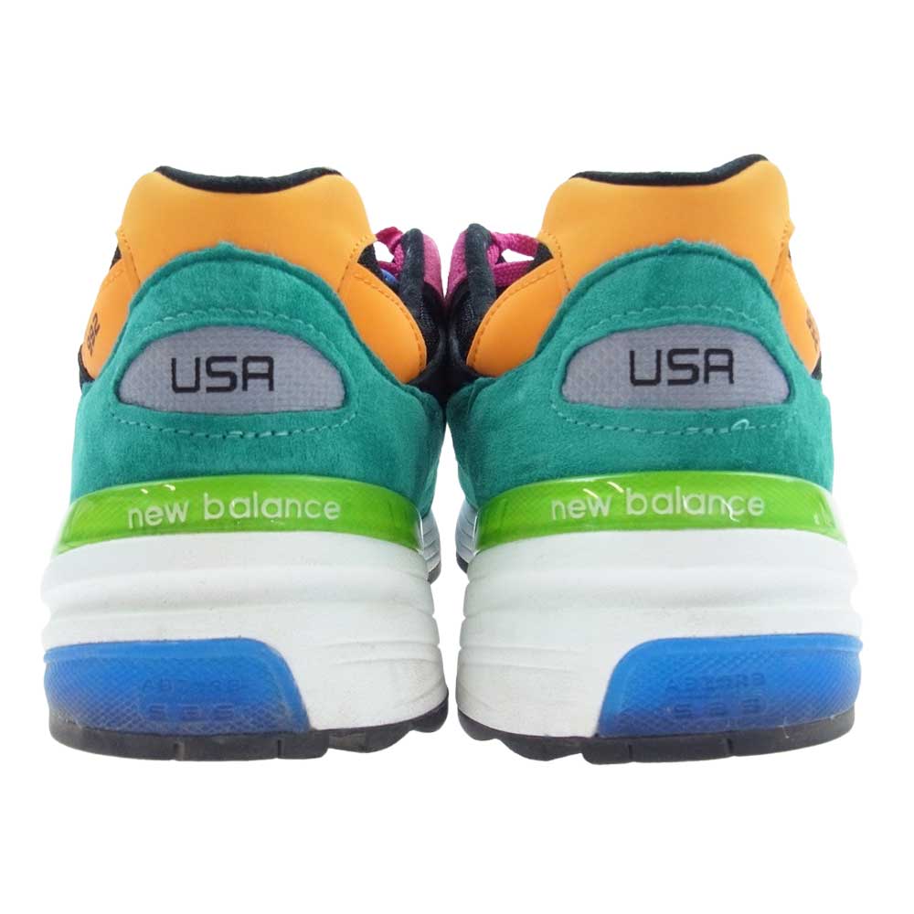 NEW BALANCE ニューバランス M992RE スニーカー ランニングシューズ マルチカラー系 ブラック系 ピンク 28.5cm【中古】