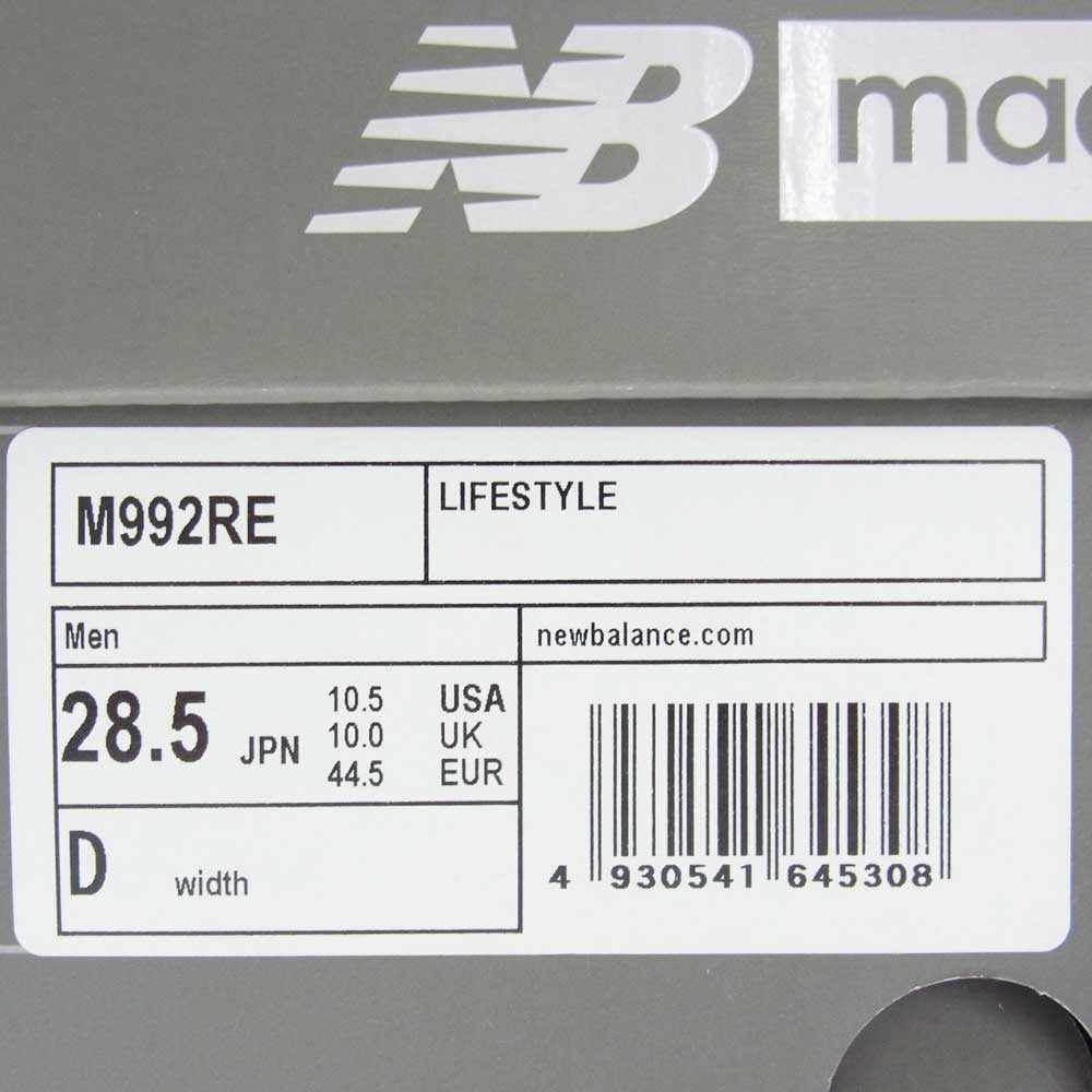 NEW BALANCE ニューバランス M992RE スニーカー ランニングシューズ マルチカラー系 ブラック系 ピンク 28.5cm【中古】