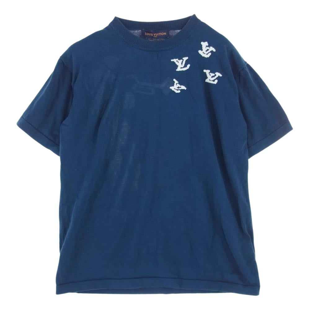 LOUIS VUITTON ルイ・ヴィトン 22AW RM222V JS5 HNN10W Jazz Trumpeter ジャズ トランぺッター シグネチャー クルーネック 半袖 Tシャツ ブルー系 L【中古】