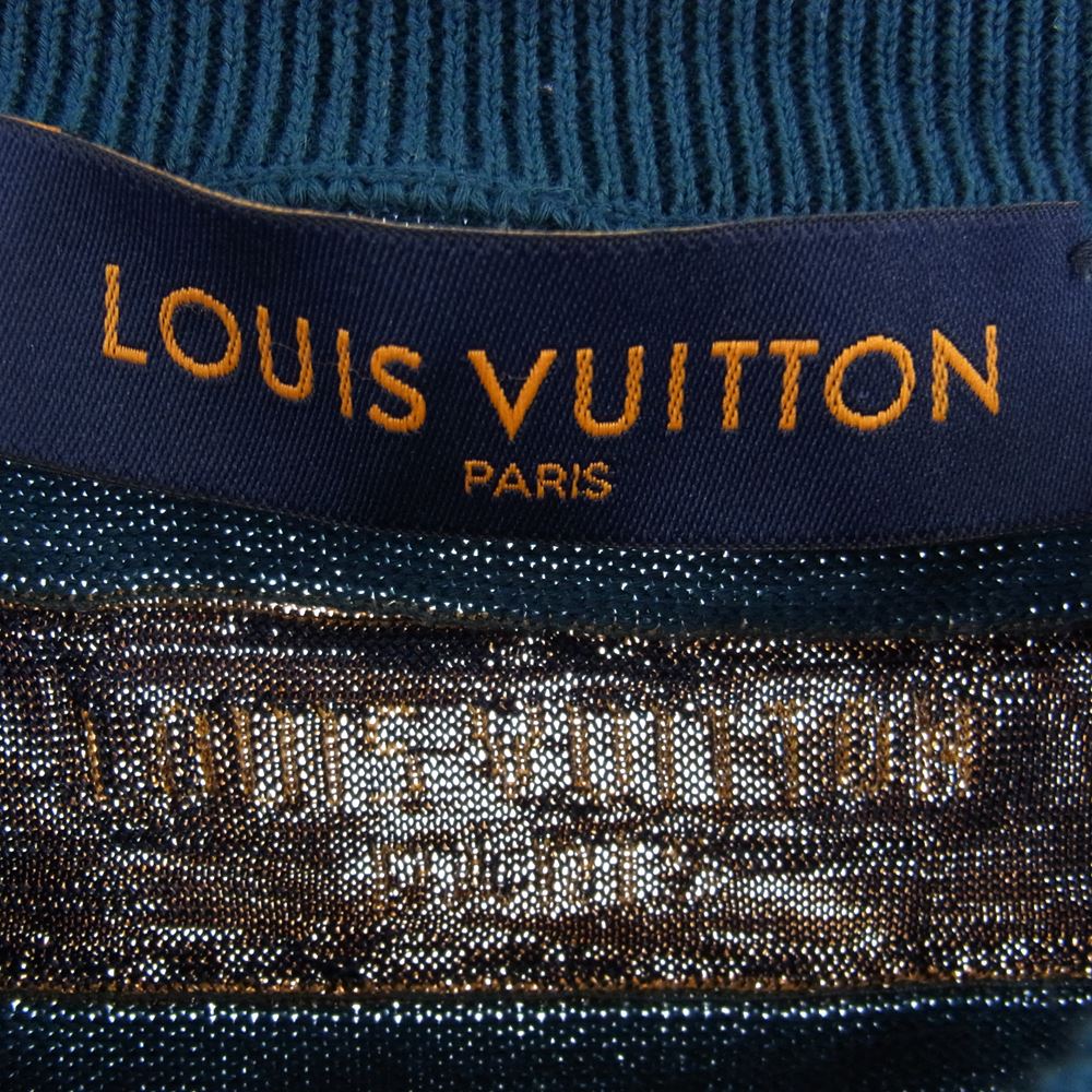 LOUIS VUITTON ルイ・ヴィトン 22AW RM222V JS5 HNN10W Jazz Trumpeter ジャズ トランぺッター シグネチャー クルーネック 半袖 Tシャツ ブルー系 L【中古】