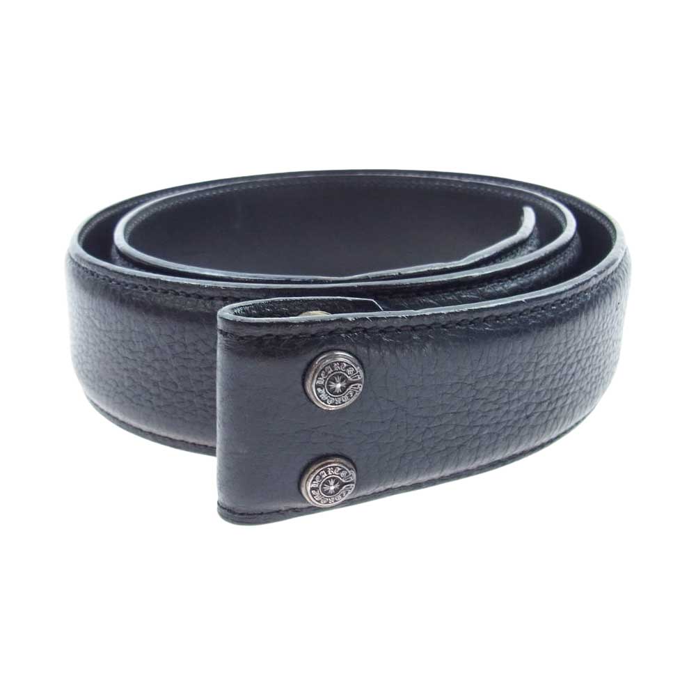CHROME HEARTS クロムハーツ（原本無） BELT STRAP 1.5 レザー ベルト ストラップ 30インチ ブラック系 30【中古】