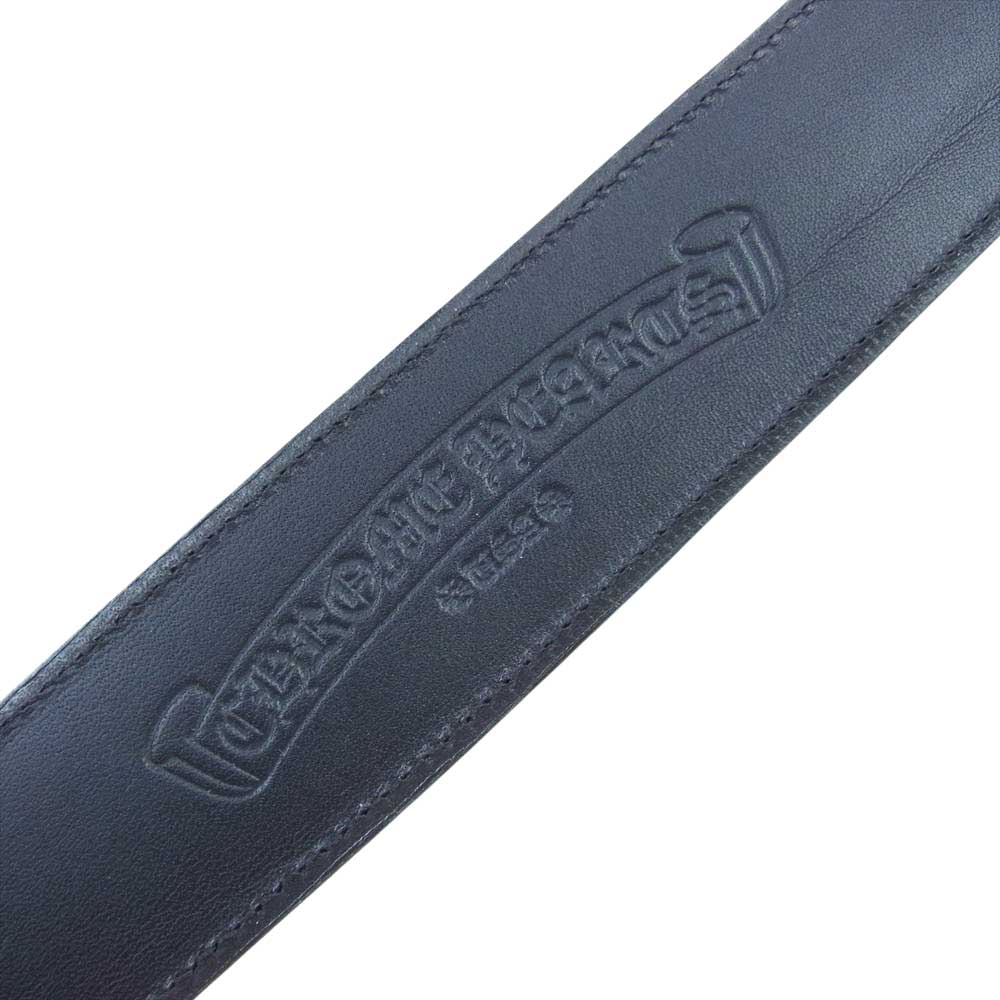 CHROME HEARTS クロムハーツ（原本無） BELT STRAP 1.5 レザー ベルト ストラップ 30インチ ブラック系 30【中古】