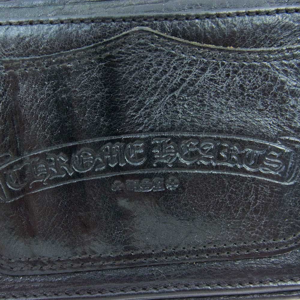 CHROME HEARTS クロムハーツ（原本無） LNG SNGL FOLD TIPS シングルフォールド レザー ロング ウォレット 長財布 ブラック系【中古】