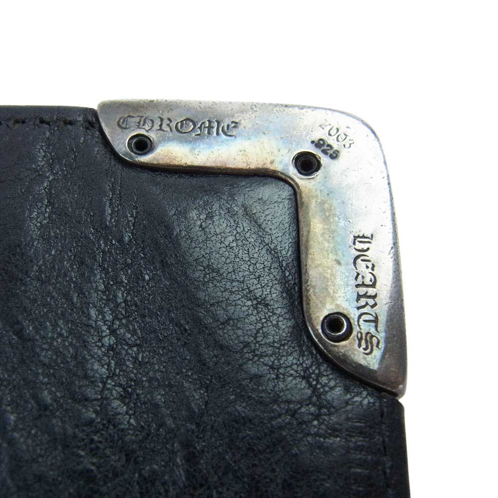 CHROME HEARTS クロムハーツ（原本無） LNG SNGL FOLD TIPS シングルフォールド レザー ロング ウォレット 長財布 ブラック系【中古】
