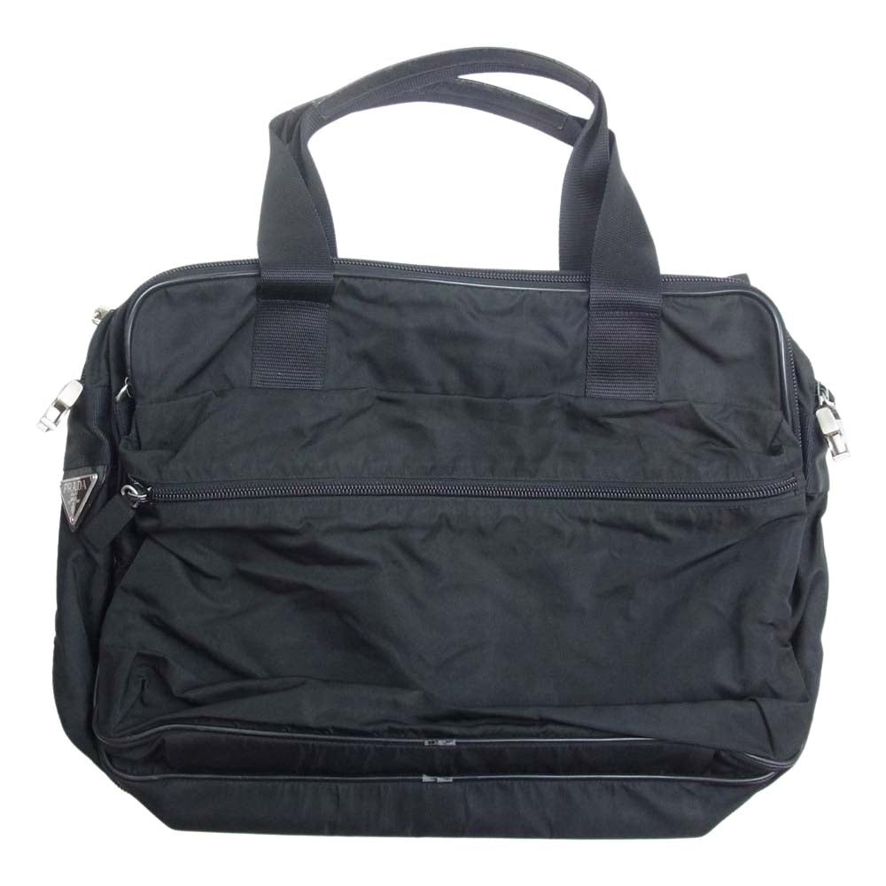 PRADA プラダ エクスパンダブル ナイロン ブリーフケース ビジネス バッグ ブラック系【中古】