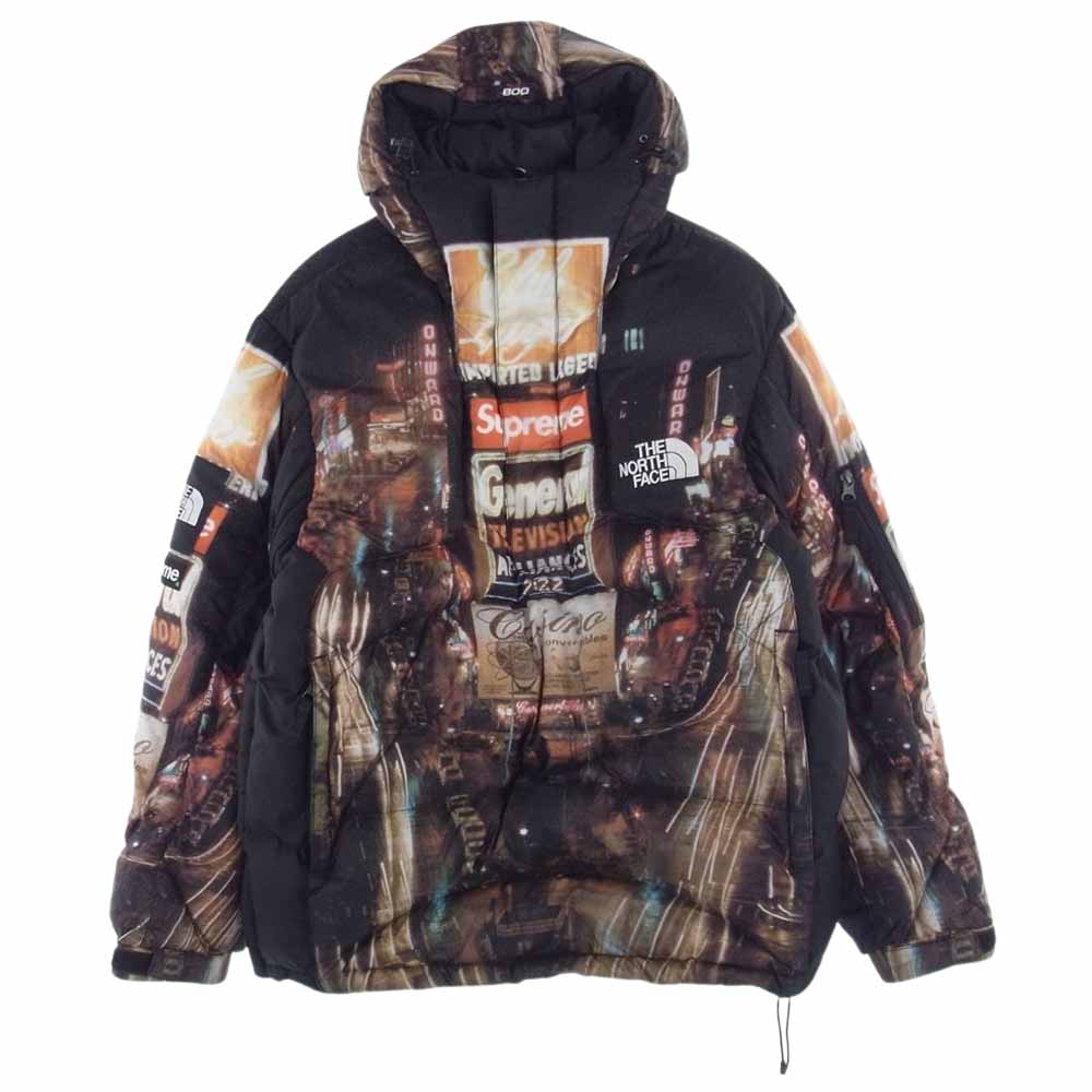 Supreme シュプリーム 22AW The North Face 800-Fill Half Zip Hooded Pullover ノースフェイス ハーフジップ フード プルオーバー ダウン ジャケット ブラック系 M【中古】