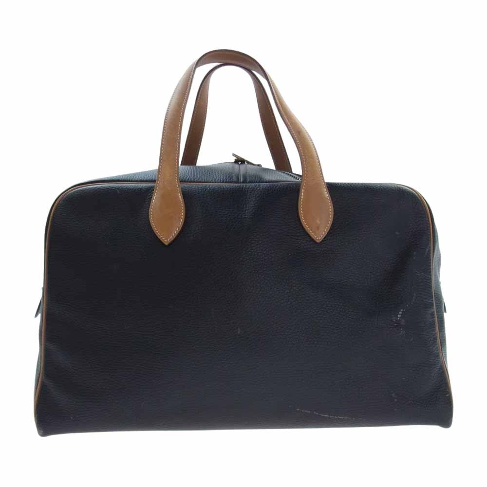 HERMES エルメス ヴィクトリア 43 〇V刻印 ボストン バッグ ブラック系【中古】