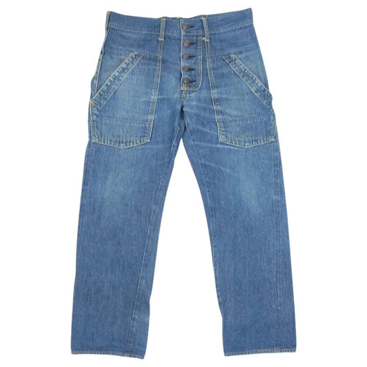 EVISU エヴィス EVISU GENES OSAKA カモメ ペイント デニム パンツ インディゴブルー系 32【中古】