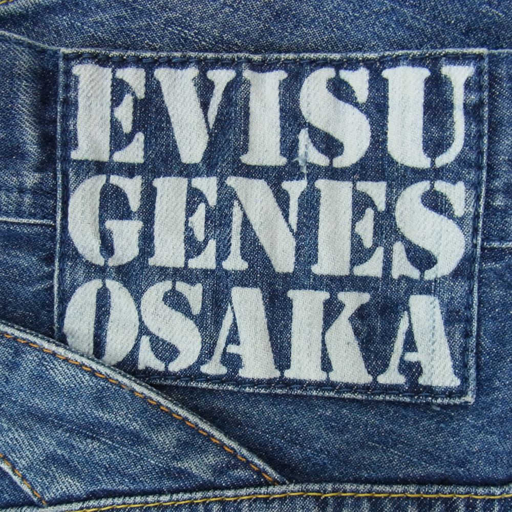 EVISU エヴィス EVISU GENES OSAKA カモメ ペイント デニム パンツ インディゴブルー系 32【中古】