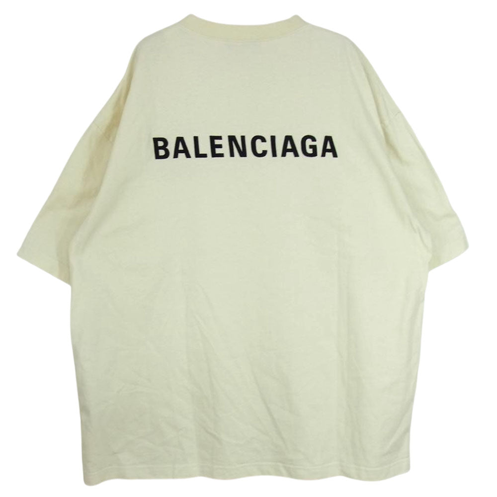 BALENCIAGA バレンシアガ 21SS 612966 TMVF4 BB Corp Medium Fit Tee BBコープ ミディアムフィット クルーネック 半袖 Tシャツ ベージュ系 XL【美品】【中古】