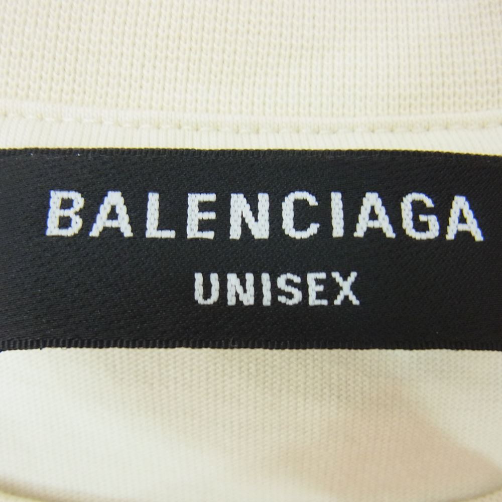 BALENCIAGA バレンシアガ 21SS 612966 TMVF4 BB Corp Medium Fit Tee BBコープ ミディアムフィット クルーネック 半袖 Tシャツ ベージュ系 XL【美品】【中古】