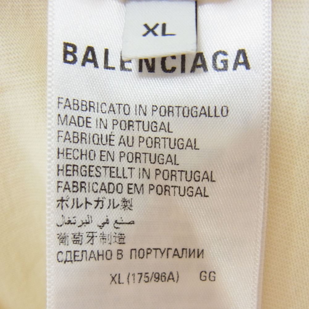 BALENCIAGA バレンシアガ 21SS 612966 TMVF4 BB Corp Medium Fit Tee BBコープ ミディアムフィット クルーネック 半袖 Tシャツ ベージュ系 XL【美品】【中古】