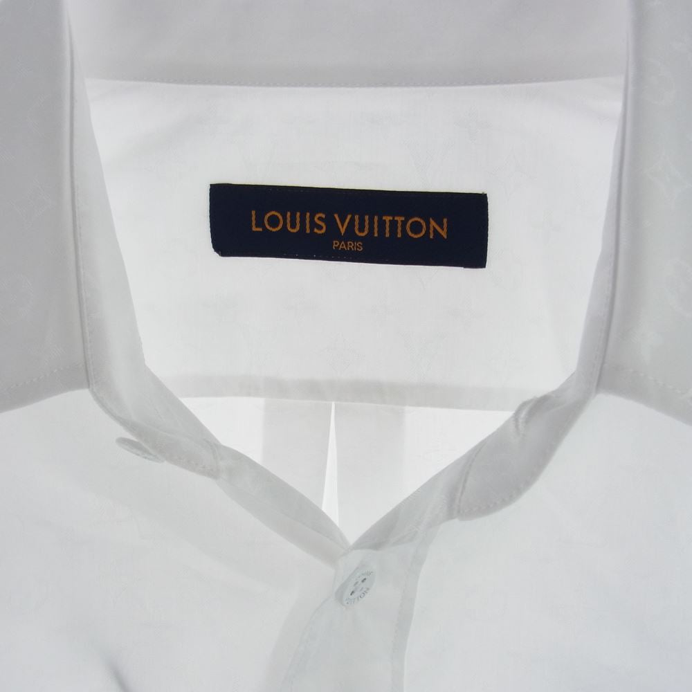 LOUIS VUITTON ルイ・ヴィトン 21SS ZVU HLS45W モノグラム 総柄 ドレス シャツ ホワイト系 L【極上美品】【中古】
