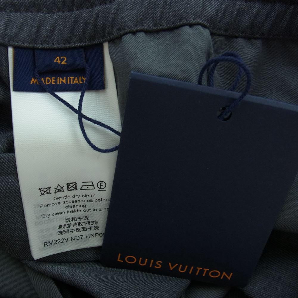 LOUIS VUITTON ルイ・ヴィトン 22AW ND7 HNP09W エンボス カラコラム パジャマ トラウザー ロング パンツ グレー系 42【美品】【中古】