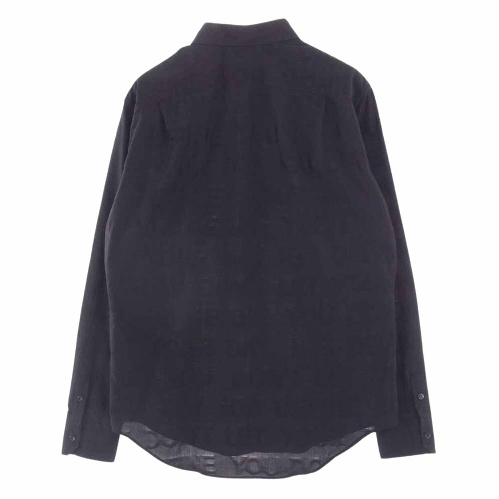 LOUIS VUITTON ルイ・ヴィトン 21SS ET5 HLS17W 英字ロゴ 長袖 シャツ ブラック系 L【極上美品】【中古】