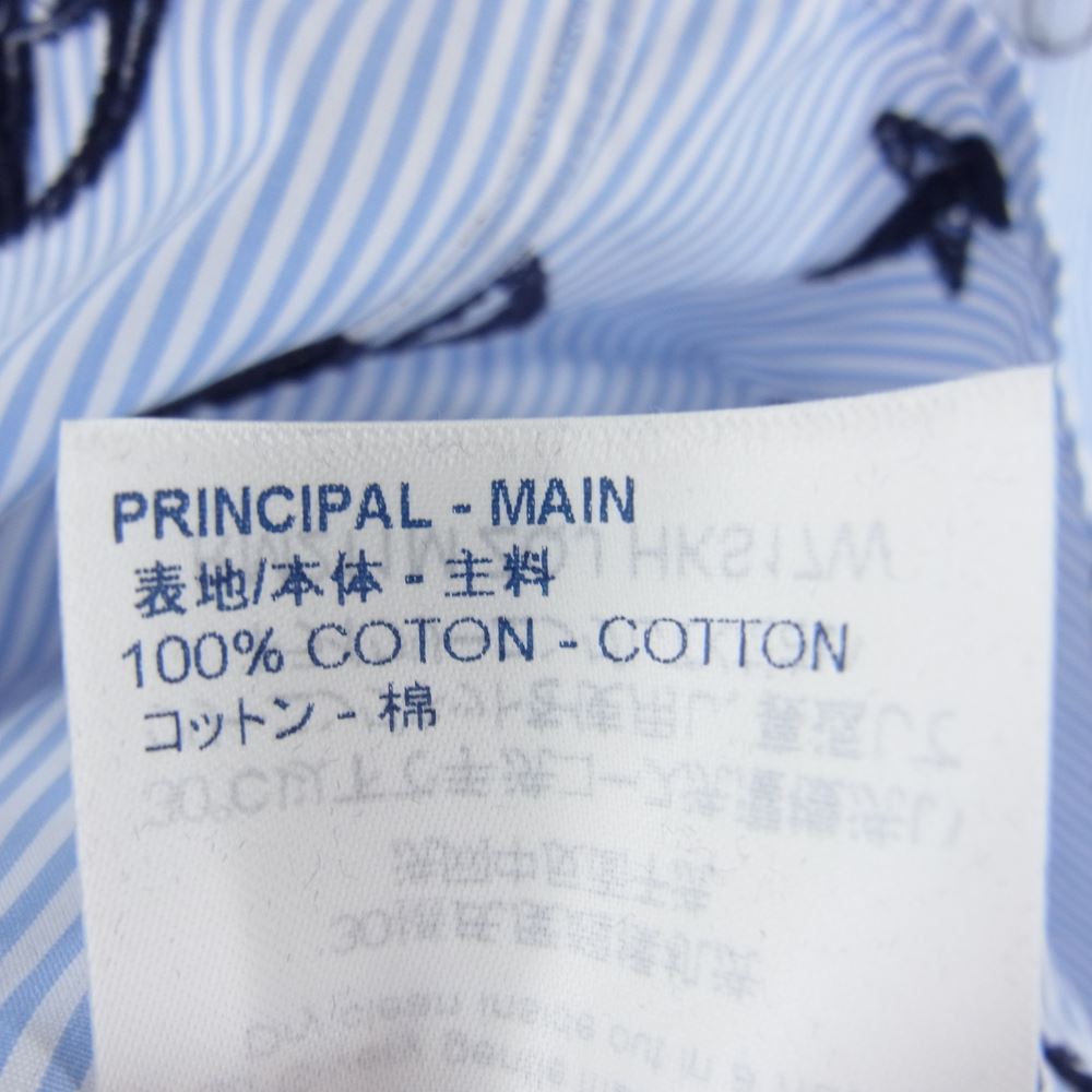 LOUIS VUITTON ルイ・ヴィトン 21SS ZQJ HKS17W モノグラム プレイズドグラフィック ストライプ 長袖 シャツ ライトブルー系 L【新古品】【未使用】【中古】