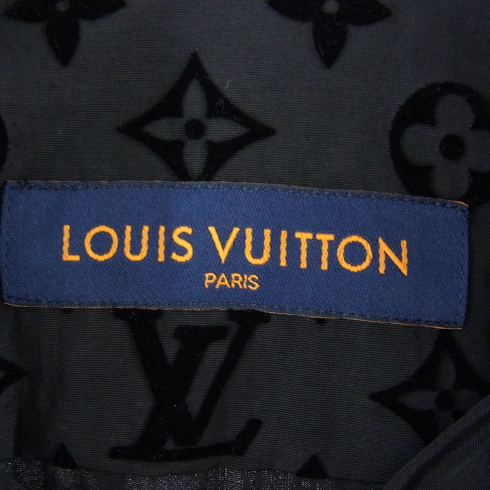 LOUIS VUITTON ルイ・ヴィトン 21AW FL3 HLS90W モノグラム フロック フロッキー 長袖 シャツ ブラック系 L【新古品】【未使用】【中古】