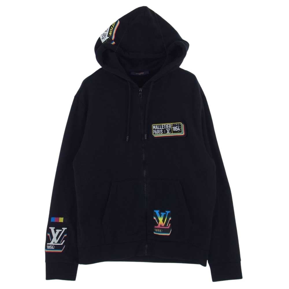 LOUIS VUITTON ルイ・ヴィトン 23SS 1AATM6 SR1 HOY32W LVジャズ マルチロゴ フルジップ フーディ パーカー ブラック系 XL【美品】【中古】