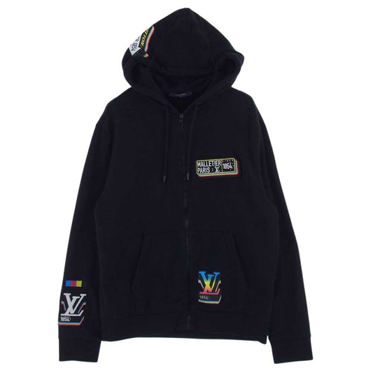 LOUIS VUITTON ルイ・ヴィトン 23SS 1AATM6 SR1 HOY32W LVジャズ マルチロゴ フルジップ フーディ パーカー ブラック系 XL【美品】【中古】