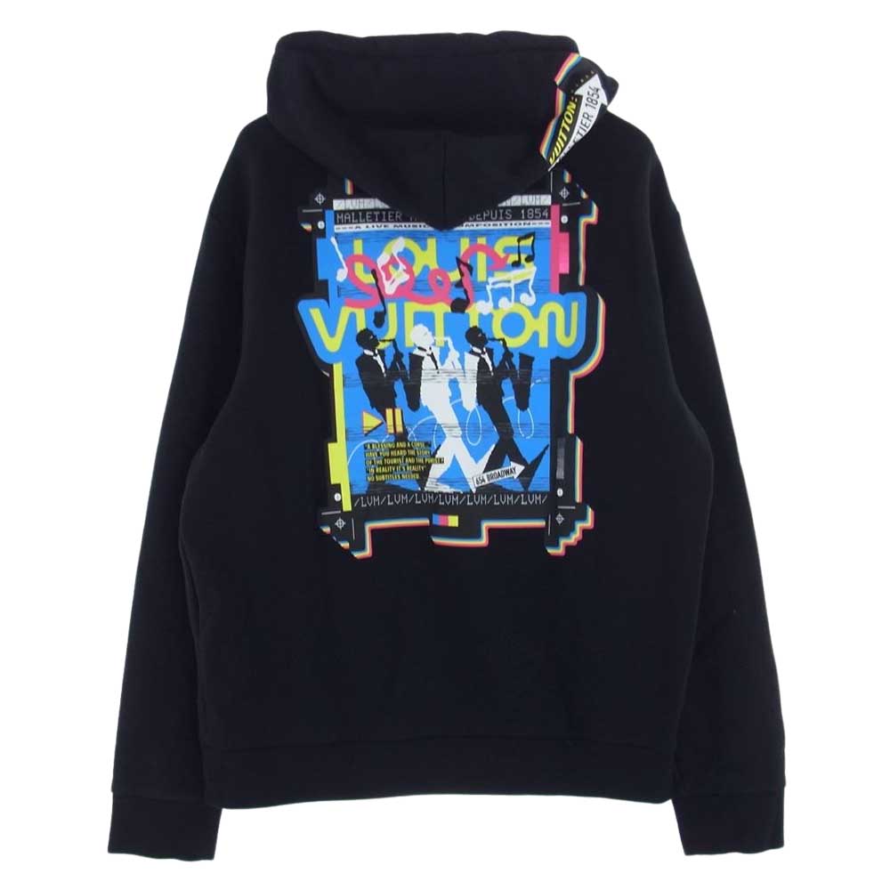 LOUIS VUITTON ルイ・ヴィトン 23SS 1AATM6 SR1 HOY32W LVジャズ マルチロゴ フルジップ フーディ パーカー ブラック系 XL【美品】【中古】