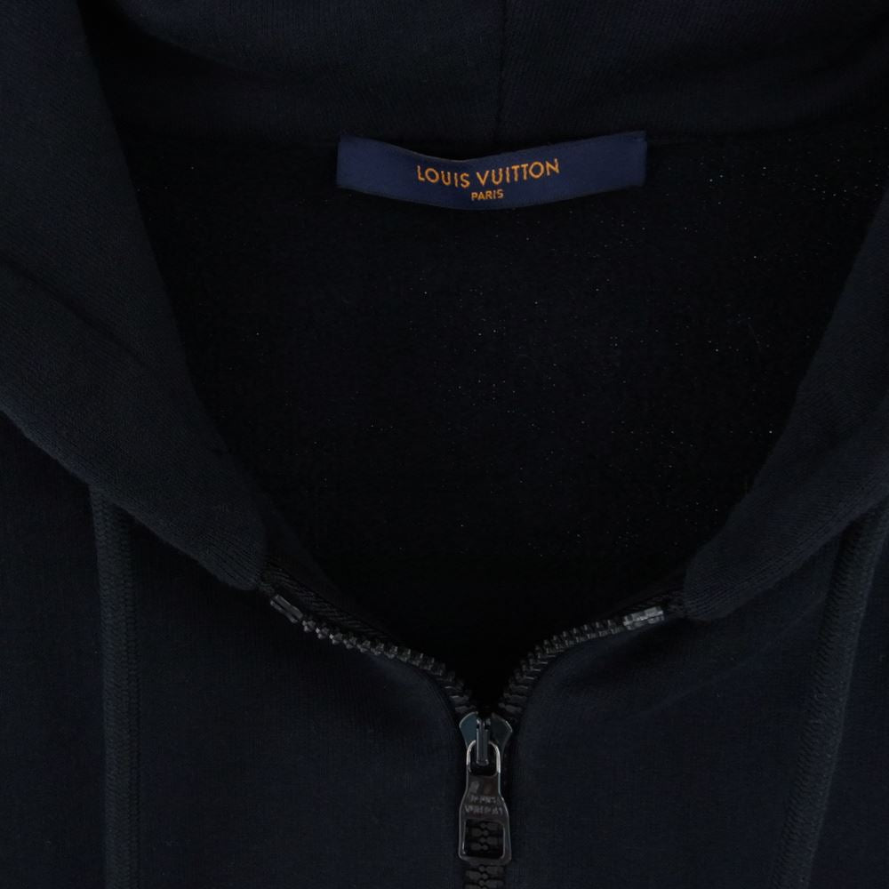LOUIS VUITTON ルイ・ヴィトン 23SS 1AATM6 SR1 HOY32W LVジャズ マルチロゴ フルジップ フーディ パーカー ブラック系 XL【美品】【中古】