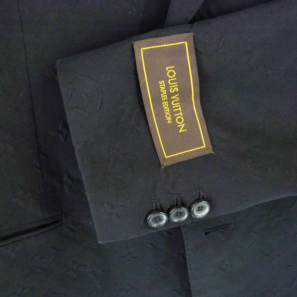 LOUIS VUITTON ルイ・ヴィトン ZDC HKJ42E エンボス モノグラム シングルブレスト テーラードジャケット ブラック系 50【美品】【中古】