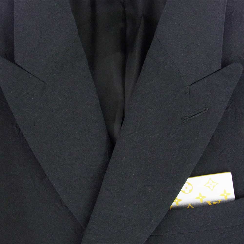 LOUIS VUITTON ルイ・ヴィトン 19AW 1A5F39 LIO HHJ43E STAPLES EDITION モノグラム エンボス ダブルブレスト ジャケット ブラック系 50【美品】【中古】