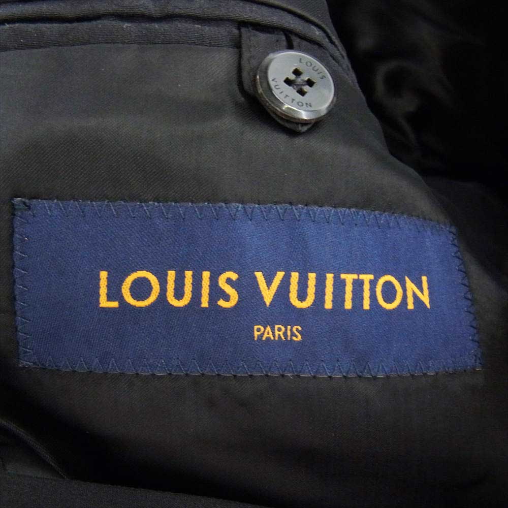 LOUIS VUITTON ルイ・ヴィトン 19AW 1A5F39 LIO HHJ43E STAPLES EDITION モノグラム エンボス ダブルブレスト ジャケット ブラック系 50【美品】【中古】