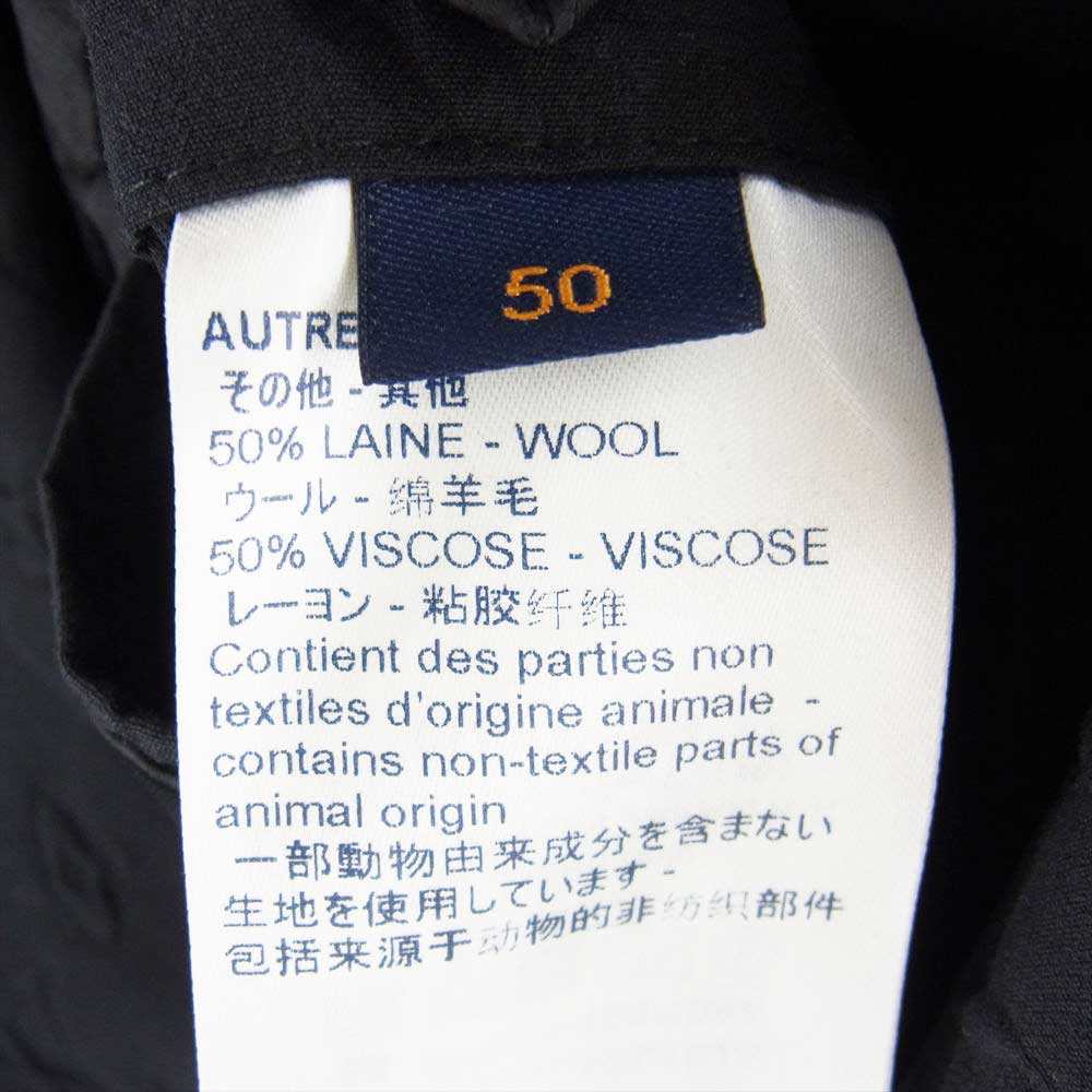 LOUIS VUITTON ルイ・ヴィトン 19AW 1A5F39 LIO HHJ43E STAPLES EDITION モノグラム エンボス ダブルブレスト ジャケット ブラック系 50【美品】【中古】