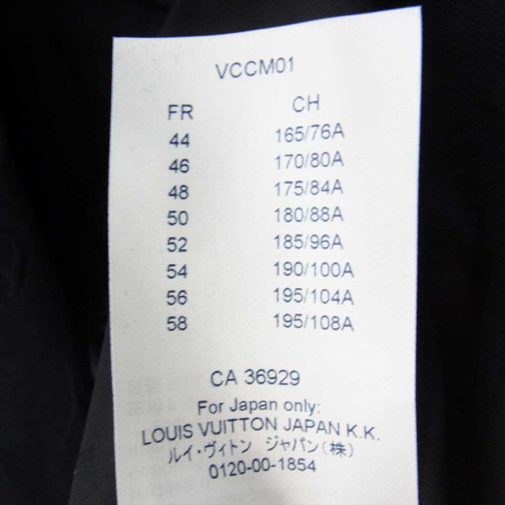 LOUIS VUITTON ルイ・ヴィトン 19AW 1A5F39 LIO HHJ43E STAPLES EDITION モノグラム エンボス ダブルブレスト ジャケット ブラック系 50【美品】【中古】