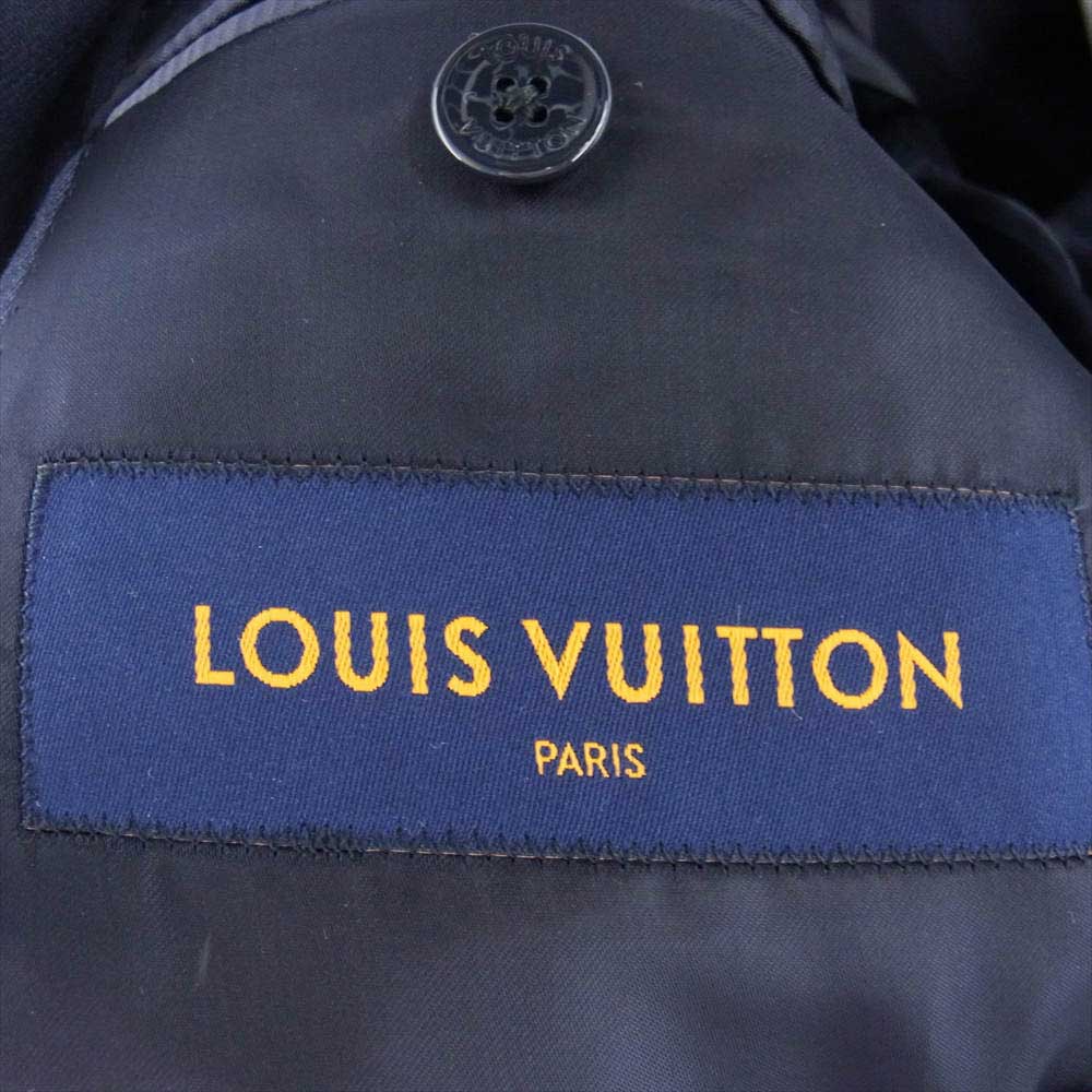 LOUIS VUITTON ルイ・ヴィトン 22SS 1A9K15 KQ0 HMJ40E LVSE シングル ブレステッド ポンヌフ エンボス カシミヤ混 テーラードジャケット ネイビー系 48【美品】【中古】